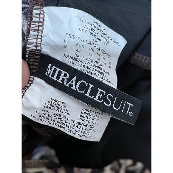 Miraclesuit Women's 12 Fur Realz Siren‎ Leopard Animal Print One Piece Swimsuit - Picture 4 of 6